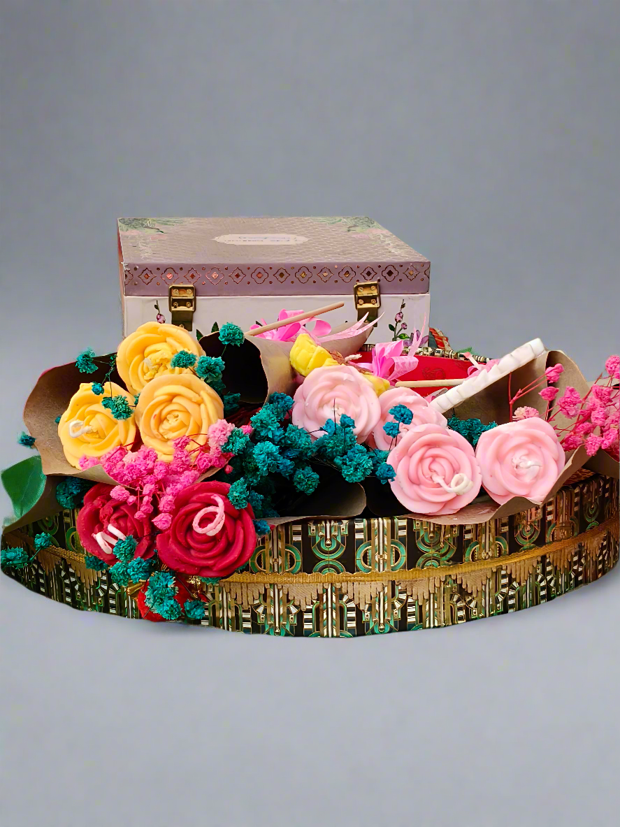 Scented Rose Candle Bouquet | Everlasting Floral Gift With Pack Of 2 Candles