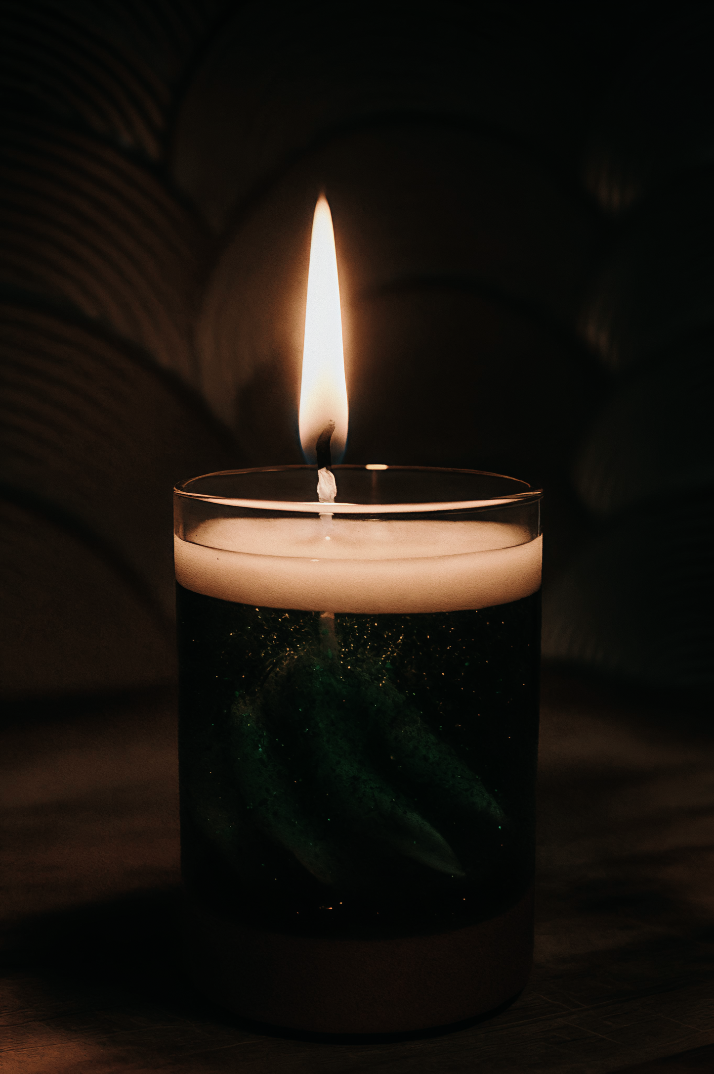 Green Glitter Gel Candle – Luxury Aromatic Glow | Glass Candle