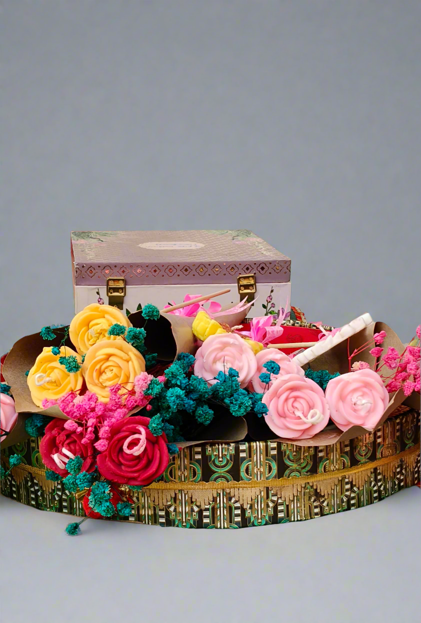 Scented Rose Candle Bouquet | Everlasting Floral Gift With Pack Of 2 Candles