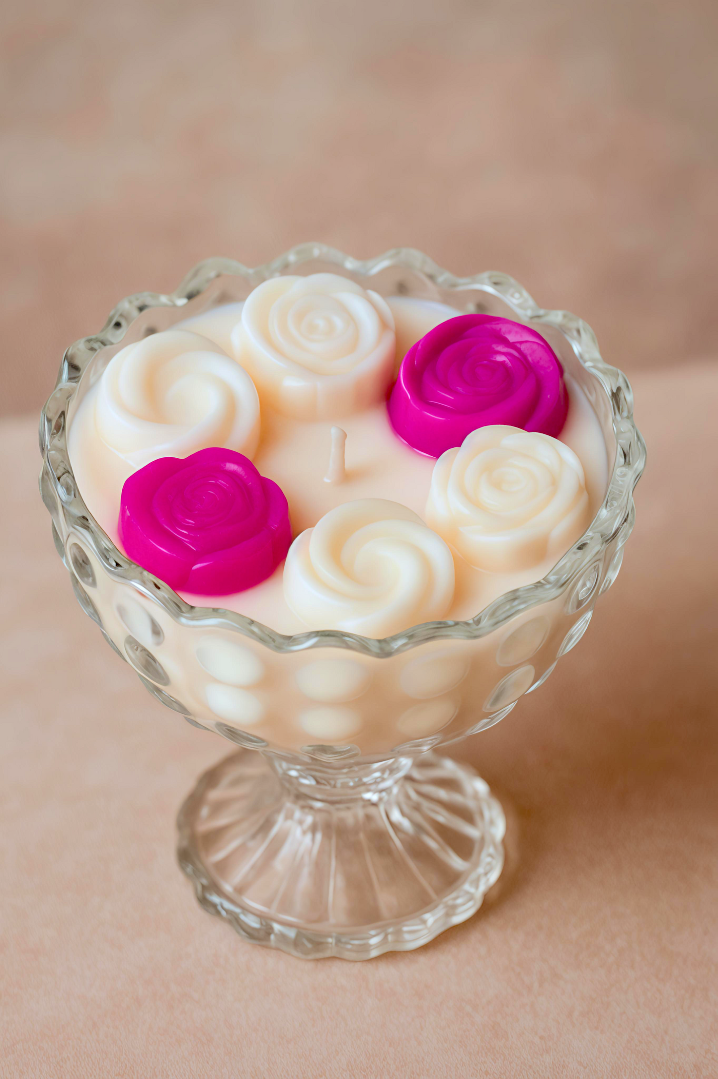 Rose Bloom Gift Candle – Glass Bowl Luxury Soy Wax