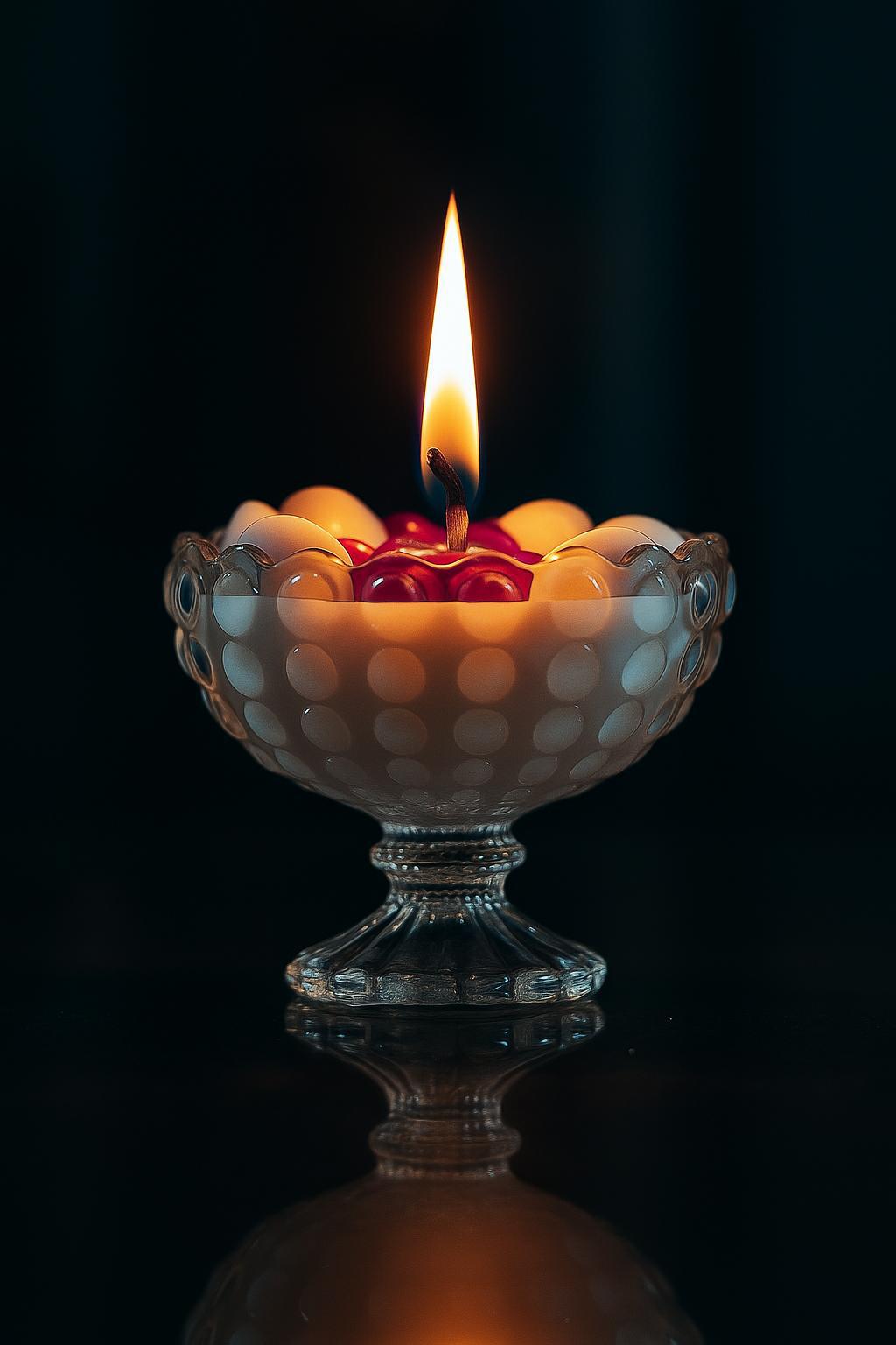 Rose Bloom Gift Candle – Glass Bowl Luxury Soy Wax